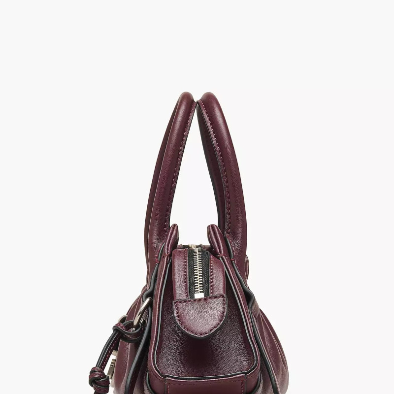 Сумка Marc Jacobs The Cristina Satchel Small у кольорі Dark Plum — бордова шкіряна satchel
