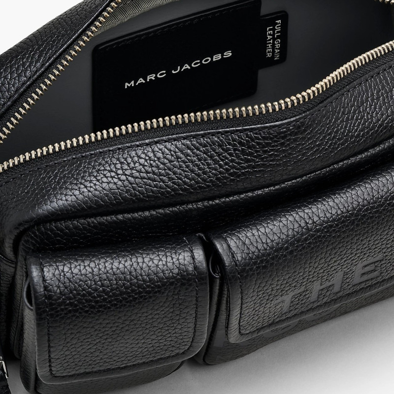 Marc Jacobs The Leather Cargo Bag Black — шкіряна сумка-карго