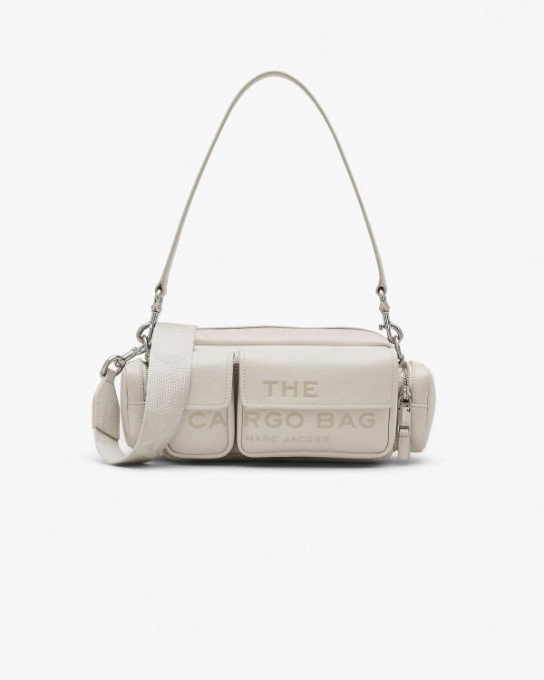 Marc Jacobs The Leather Cargo Bag Cotton / Silver — жіноча шкіряна crossbody-сумка