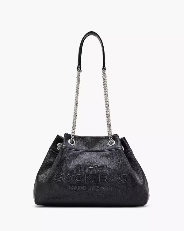Marc Jacobs The Small Chain Sack Bag Black — жіноча шкіряна сумка з металевим ланцюжком