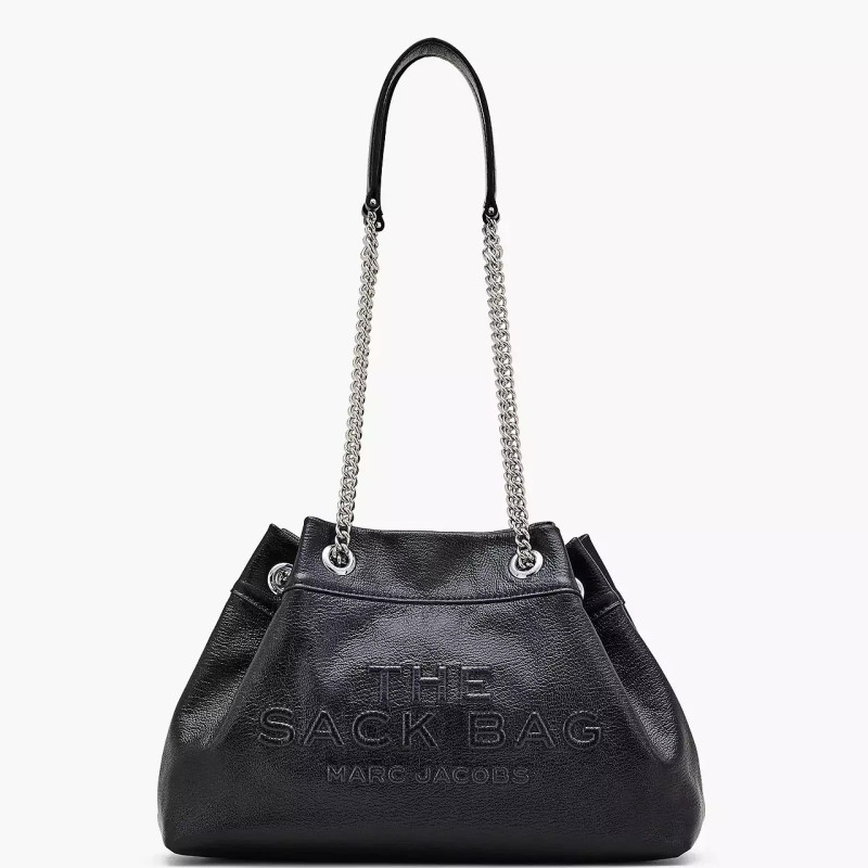 Сумка Marc Jacobs The Small Chain Sack Bag у чорному кольорі — елегантна шкіряна модель з ланцюжком