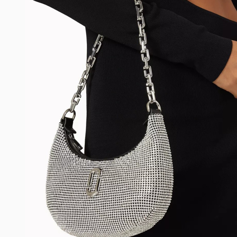 Сумка Marc Jacobs The Rhinestone Small Curve Shoulder Bag in Mesh
