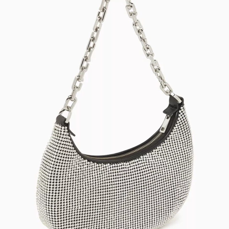 Сумка Marc Jacobs The Rhinestone Small Curve Shoulder Bag in Mesh