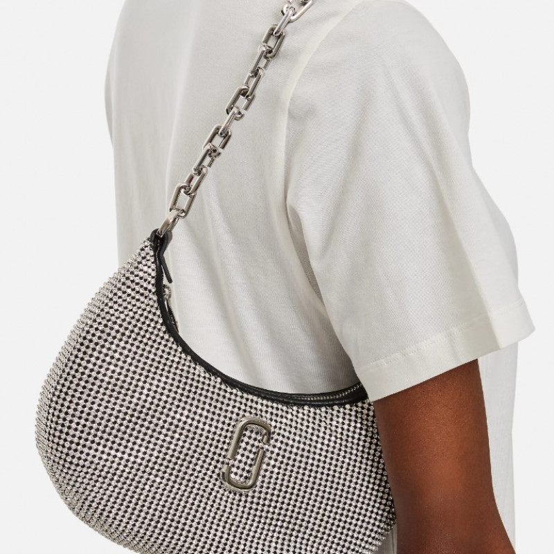 Сумка Marc Jacobs The Rhinestone Small Curve Shoulder Bag in Mesh
