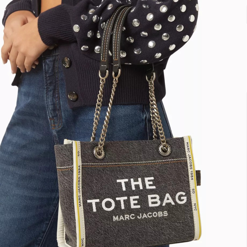 Сумка Marc Jacobs The Denim Black Wash Chain Small Tote Bag