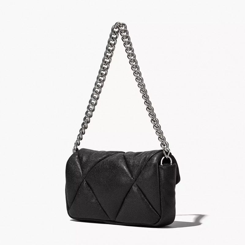 The Puffy Diamond Quilted J Marc Shoulder Bag Black