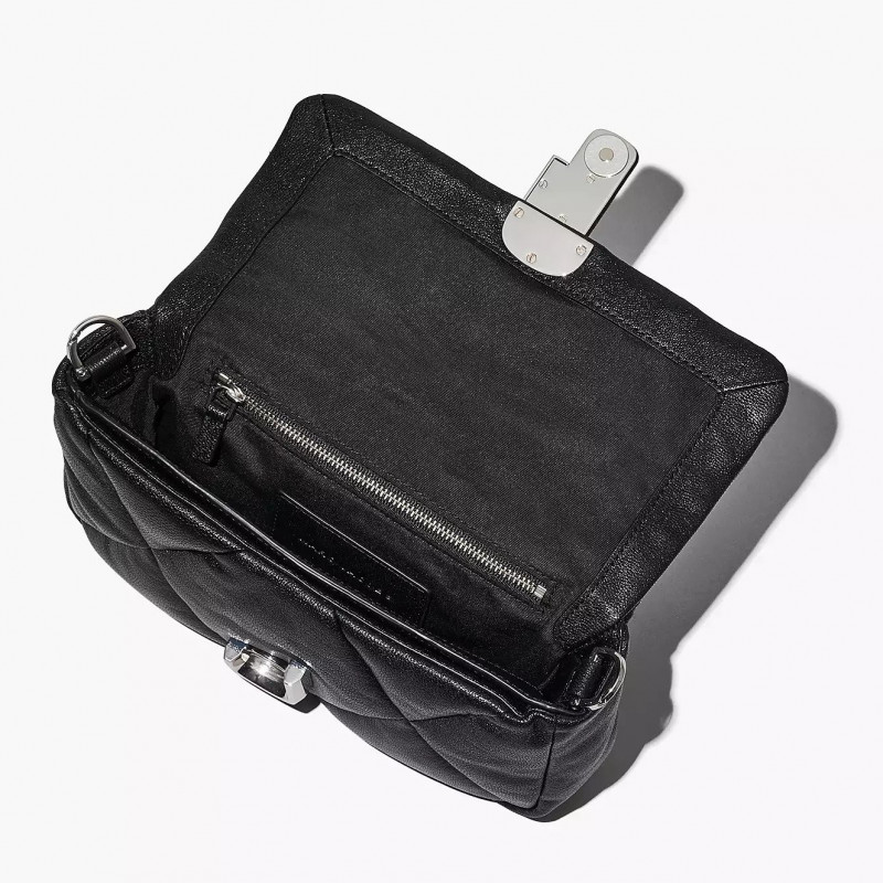 The Puffy Diamond Quilted J Marc Shoulder Bag Black