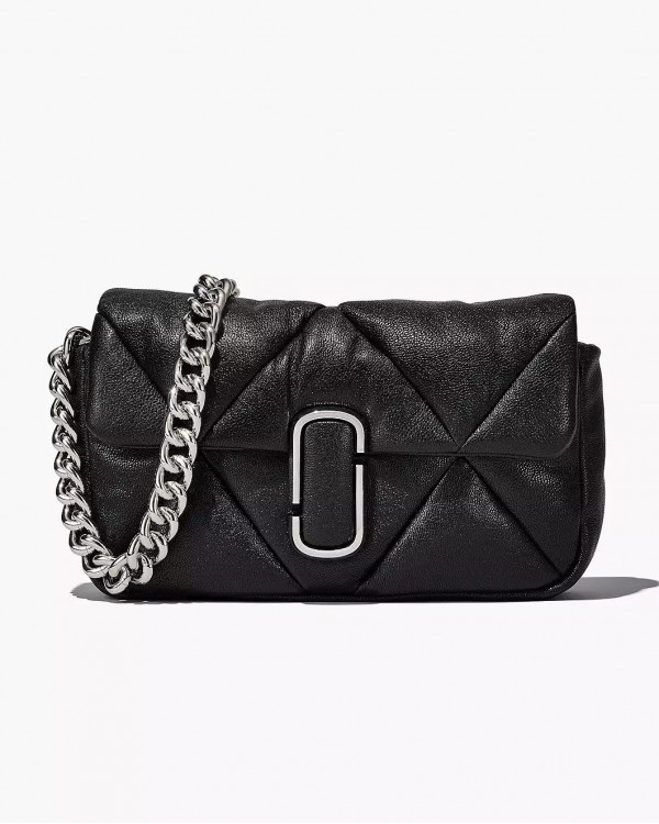 The Puffy Diamond Quilted J Marc Shoulder Bag Black