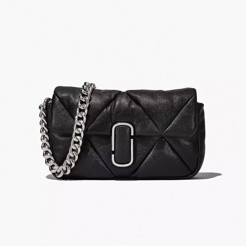 The Puffy Diamond Quilted J Marc Shoulder Bag Black