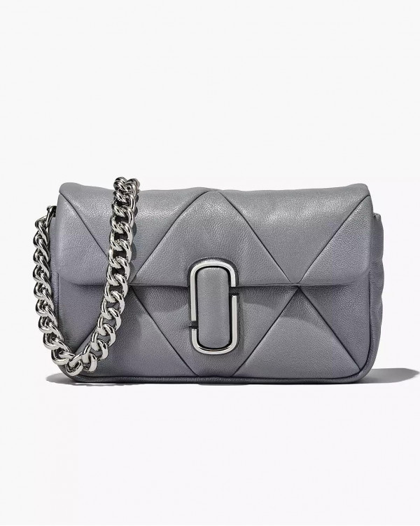 The Puffy Diamond Quilted J Marc Shoulder Bag  Wolf Grey
