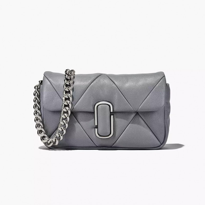 The Puffy Diamond Quilted J Marc Shoulder Bag  Wolf Grey