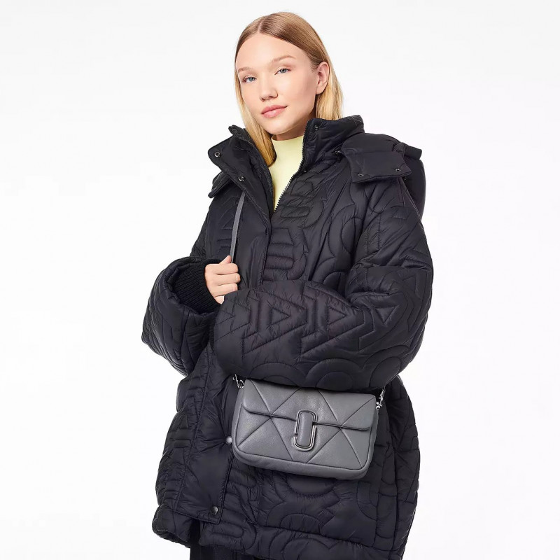 The Puffy Diamond Quilted J Marc Shoulder Bag  Wolf Grey