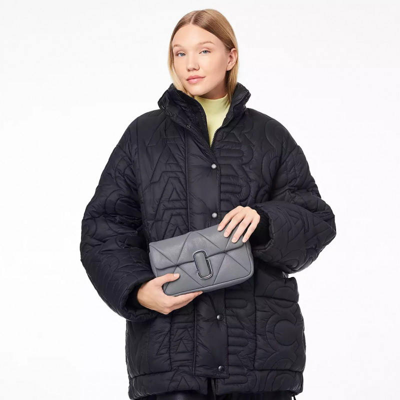 The Puffy Diamond Quilted J Marc Shoulder Bag  Wolf Grey