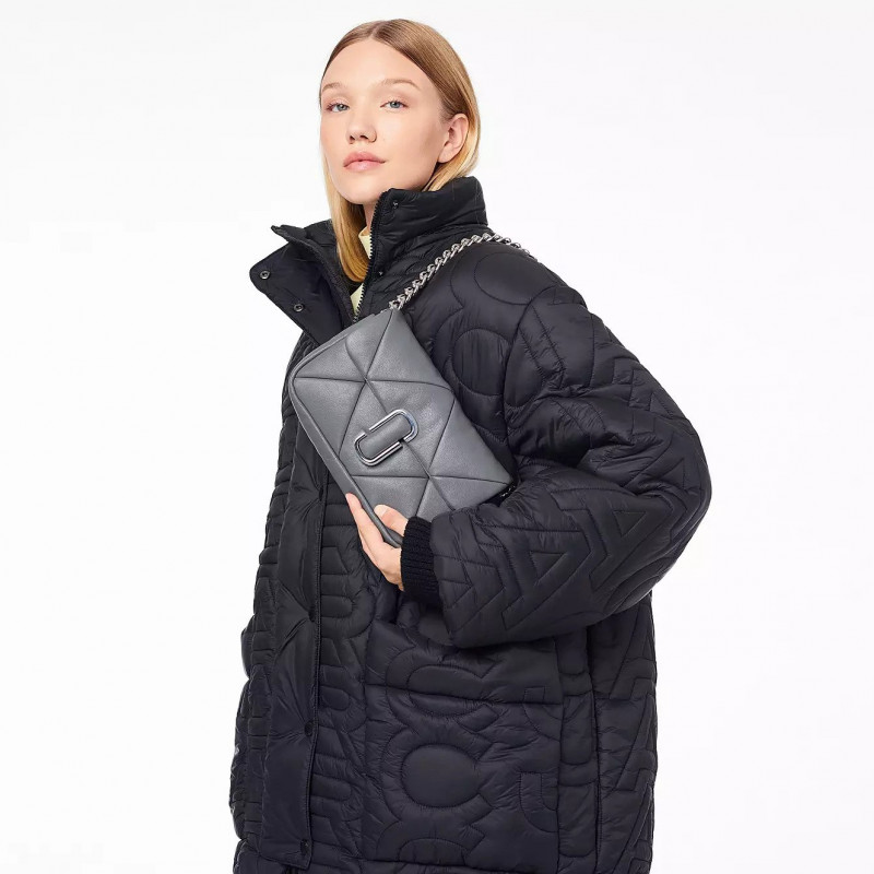 The Puffy Diamond Quilted J Marc Shoulder Bag  Wolf Grey