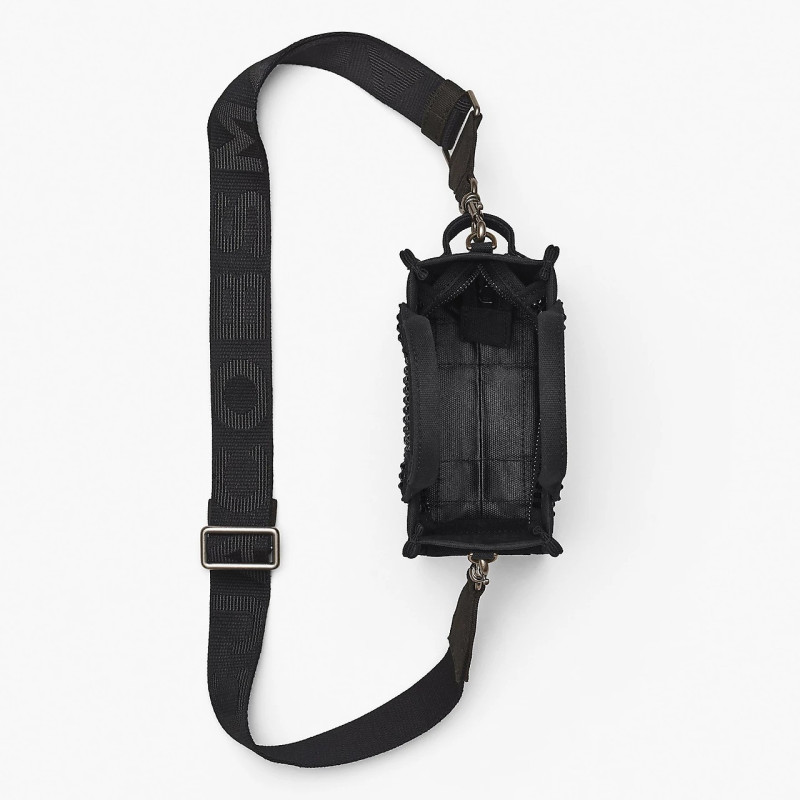 Marc Jacobs The Crystal Canvas Tote Bag Black — чорна сумка міні тоут з кристалами