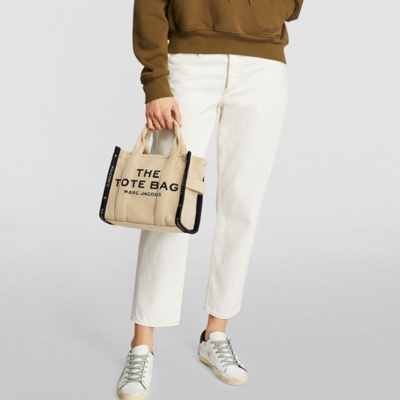 Жаккардова сумка Marc Jacobs The Jacquard Small Tote Bag Warm Sand