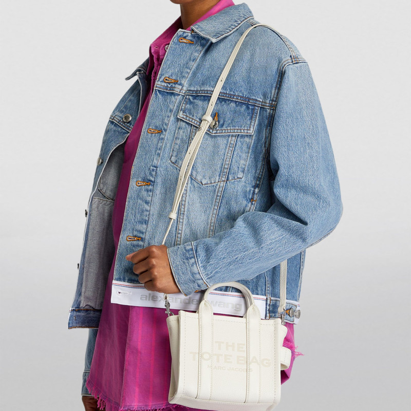  Сумка Marc Jacobs The Leather Mini Tote Bag Cotton/Silver