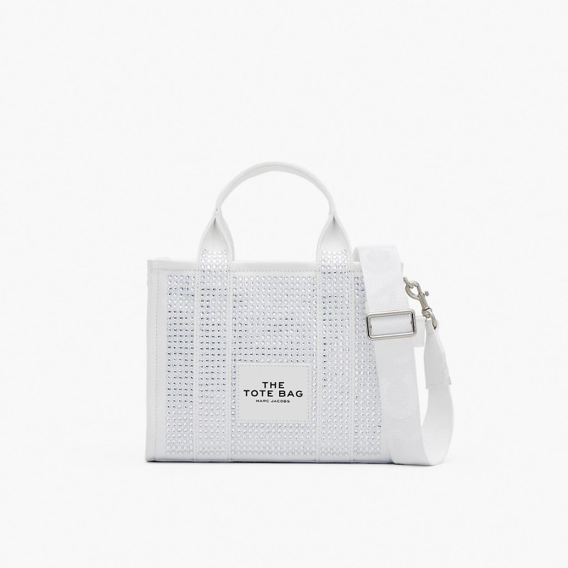 Сумка-тоут Marc Jacobs Crystal Canvas Tote Bag у кольорі White Crystal з камінням