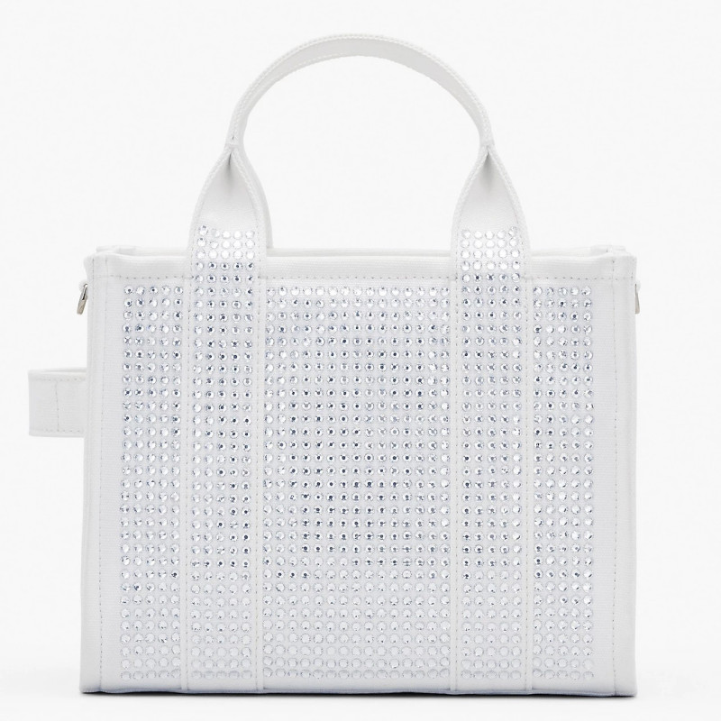 Сумка-тоут Marc Jacobs Crystal Canvas Tote Bag у кольорі White Crystal з камінням