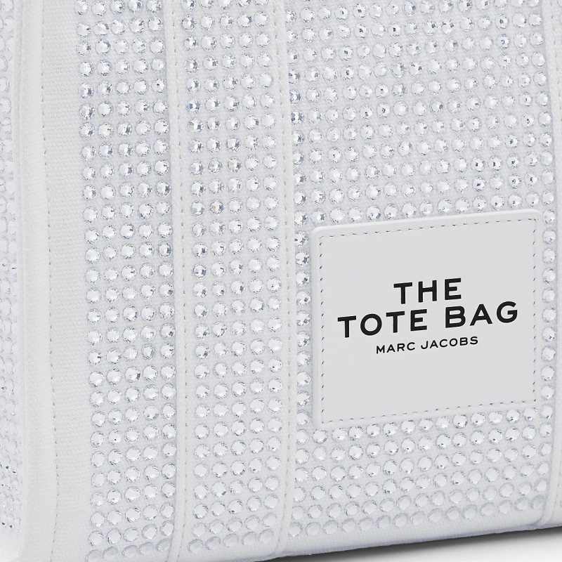 Сумка-тоут Marc Jacobs Crystal Canvas Tote Bag у кольорі White Crystal з камінням
