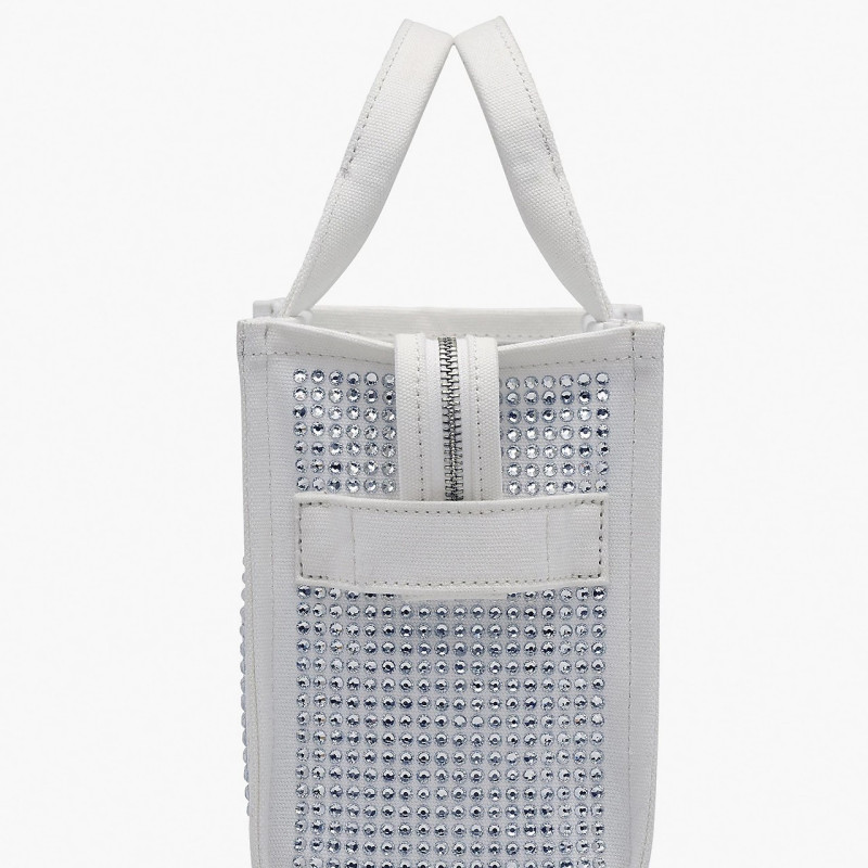 Сумка-тоут Marc Jacobs Crystal Canvas Tote Bag у кольорі White Crystal з камінням
