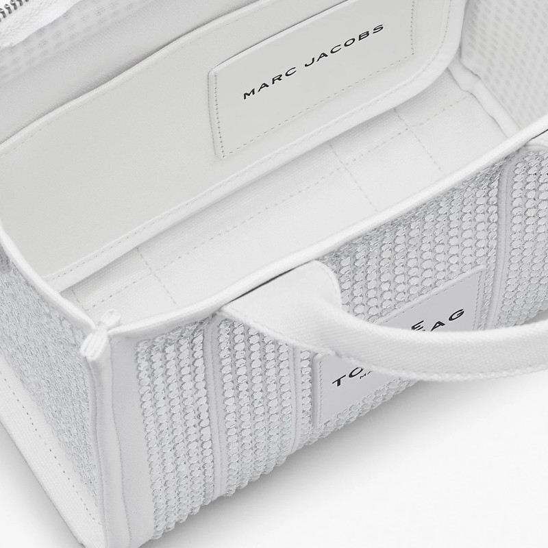 Сумка-тоут Marc Jacobs Crystal Canvas Tote Bag у кольорі White Crystal з камінням